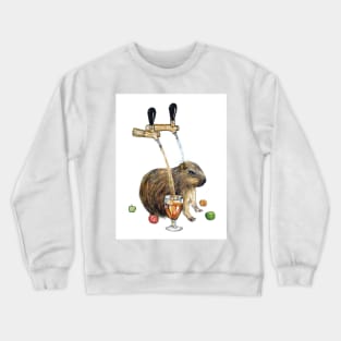 Baby capybara taking cider shower Crewneck Sweatshirt